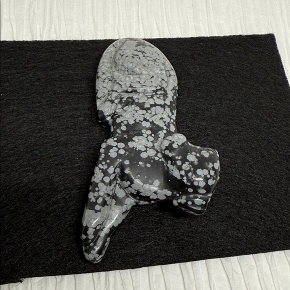 Vintage high end snowflake obsidian gemstone dog pin brooch Saks Fifth Avenue - Picture 8 of 12